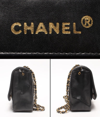 CHANEL チェーンショルダーバッグ 肩掛け ゴールド金具 シングルチェーン シングルフラップ ダイアナ25 マトラッセ ラムスキン レディース シャネル