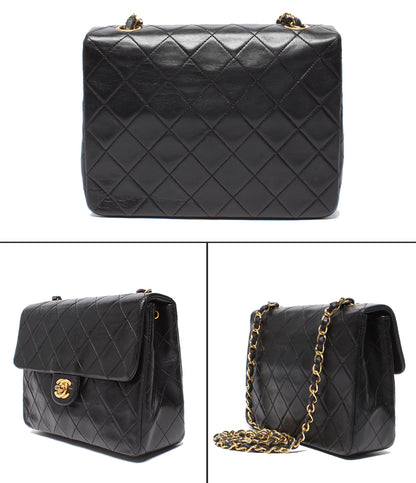CHANEL チェーンショルダーバッグ ゴールド金具 マトラッセ20 1番台 シングルチェーン シングルフラップ レディース シャネル