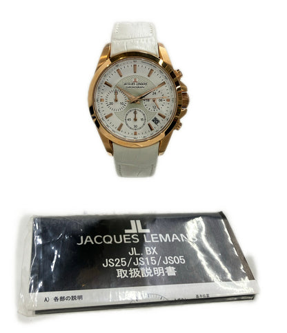 JACQUES LEMANS 腕時計 クオーツ ホワイト メンズ ジャックルマン