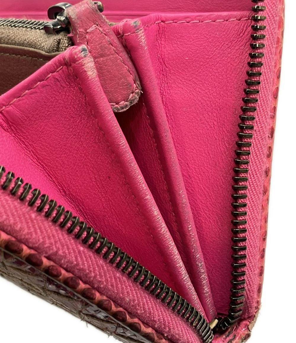 BOTTEGA VENETA ラウンドファスナー長財布 イントレチャート パイソン レディース ボッテガ・ヴェネタ