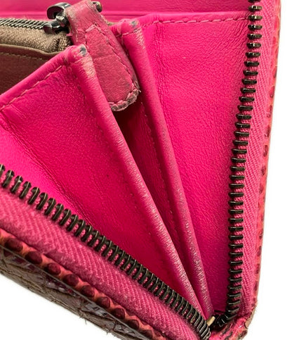 BOTTEGA VENETA ラウンドファスナー長財布 イントレチャート パイソン レディース ボッテガ・ヴェネタ