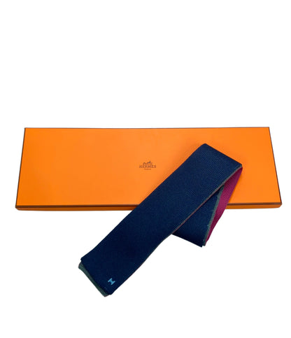 美品 HERMES ネクタイ シルク100% リバーシブル キャトル・タン メンズ エルメス