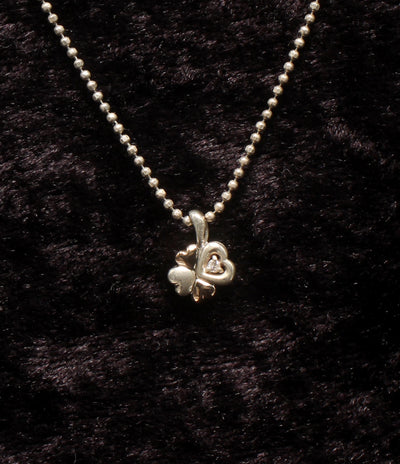 courreges ネックレス K18 SV ダイヤ 0.01ct クローバーモチーフ レディース クレージュ