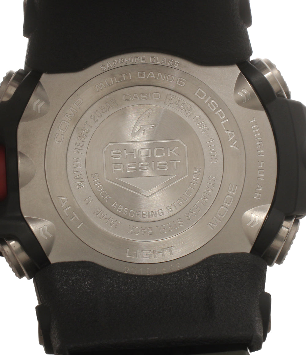 美品 CASIO 腕時計 マッドマスター MUDMASTER G-SHOCK 電波ソーラー ソーラー ブラック GWG-1000 メンズ カシオ