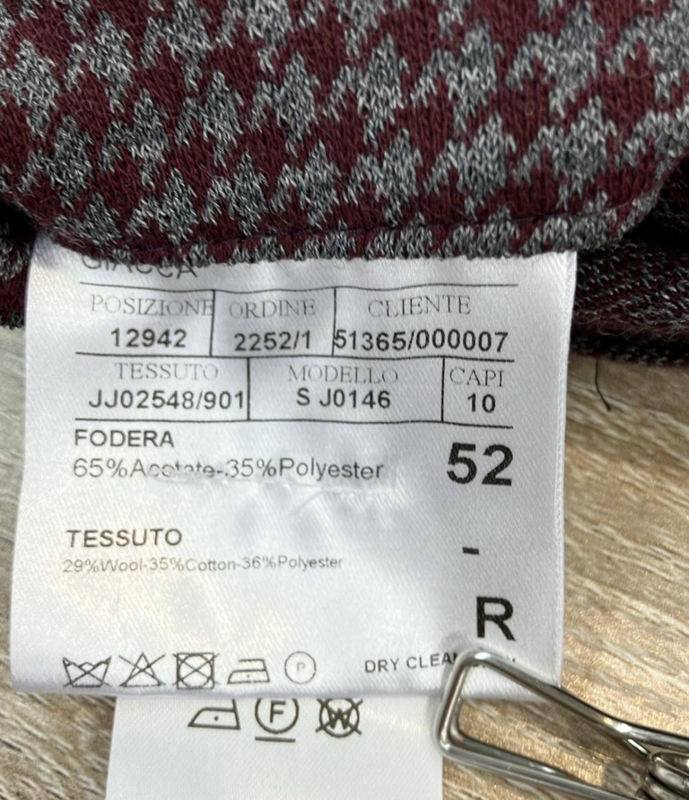 CANALI テーラードジャケット アイコンジャージ CANA 千鳥格子 あずき グレー メンズ SIZE 52 (XL) カナーリ