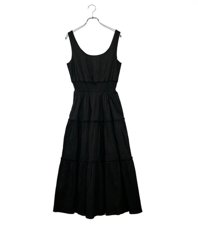 美品 Kate Spade TIERED MIDI DRESS シアサッカー ノースリーブワンピース KM113 レディース SIZE 4 (M) ケイトスペード