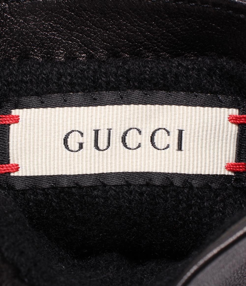 美品 グッチ レザー手袋 グローブ タイガーヘッド メンズ GUCCI