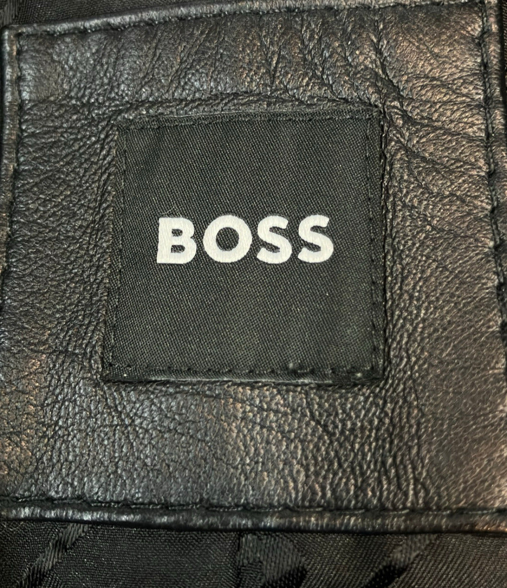 BOSS レザージャケット ノーカラー レディース SIZE DE34 (S) ボス