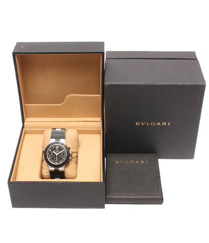 BVLGARI 腕時計 アルミニウム クロノグラフ 自動巻き ブラック AC38TA メンズ ブルガリ