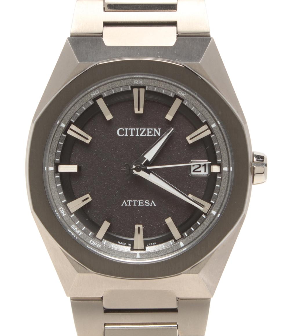 美品 CITIZEN 腕時計 アテッサ ATTESA ソーラー ブラック H128-00CWT01 メンズ シチズン