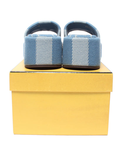 美品 FENDI サンダル 厚底 デニムエフェクト ジャカード サンシャイン プラットフォーム 8R8515 レディース SIZE 35 (22.5cm) フェンディ