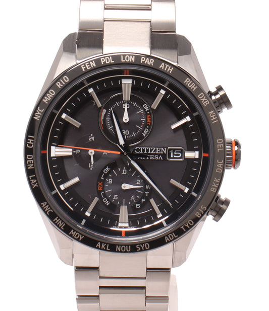 美品 CITIZEN 腕時計 電波ソーラー アテッサ ATTESA ソーラー ブラック H800-A1 メンズ シチズン