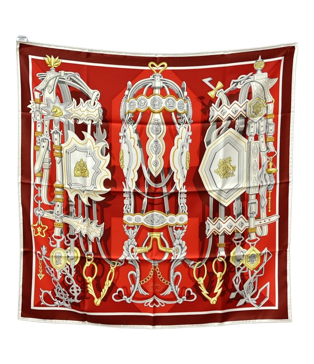 美品 エルメス スカーフ カレ90 シルク100% 可愛らしい花嫁 BRIDES ET DESTIN レディース HERMES