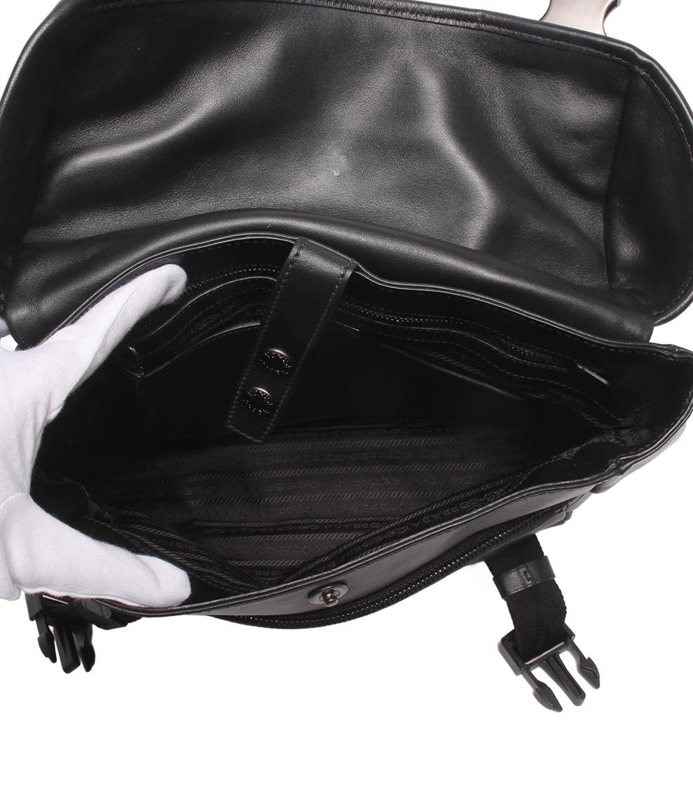 PRADA レザー ショルダーバッグ メッセンジャーバッグ 斜め掛け メンズ