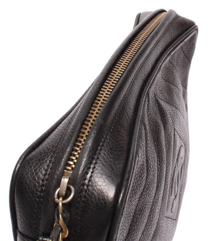 CHANEL チェーンショルダーバッグ ココマーク タッセル付き シェブロンステッチ ゴールド金具 キャビアスキン レディース シャネル