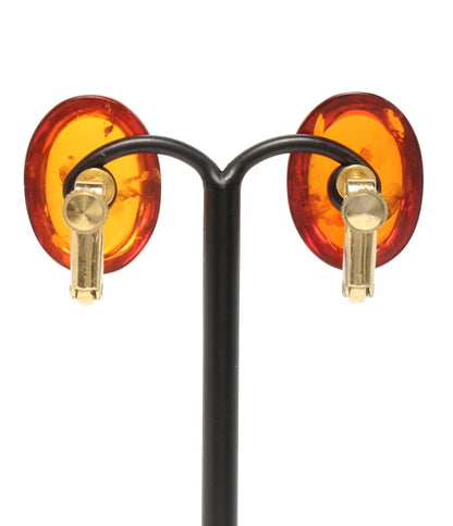 イヤリング 琥珀 レディース