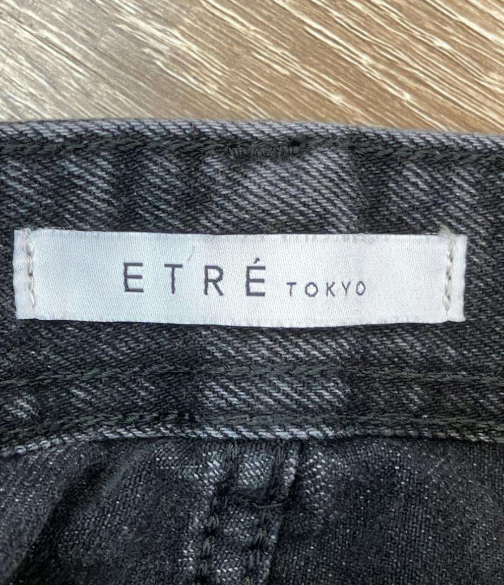 ETRE TOKYO EDWIN デニムパンツ ベルベット ワイド EDWINコラボ 1225220108-0 レディース SIZE S エトレトウキョウ エドウィン