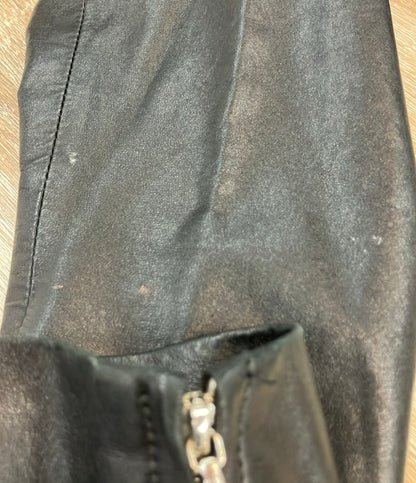 Drawer ノーカラージャケット シングルライダース レザー セレクトショップ レディース SIZE 36 (XS) ドゥロワー
