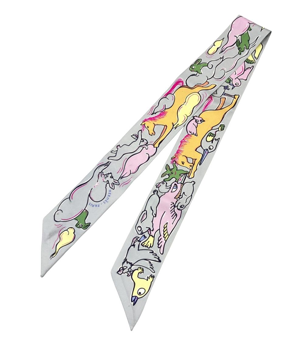 HERMES スカーフ シルク100% MILLE ET UN LAPINS ツイリー レディース エルメス