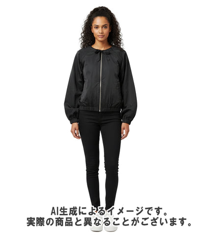 美品 DRIES VAN NOTEN ノーカラーリボンバルーンジャケット レディース ドリスヴァンノッテン