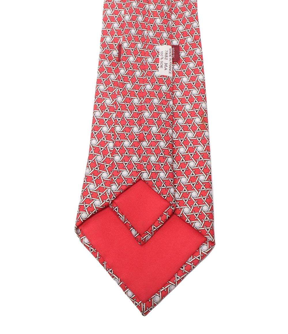 美品 エルメス ネクタイ シルク100％ 総柄 メンズ HERMES