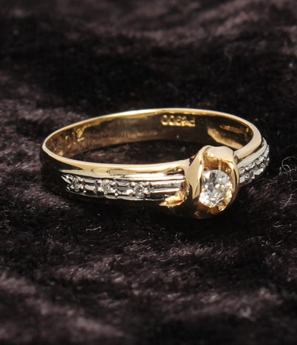 美品 リング 指輪 K18 Pt900 ダイヤ 0.12ct レディース SIZE 10号