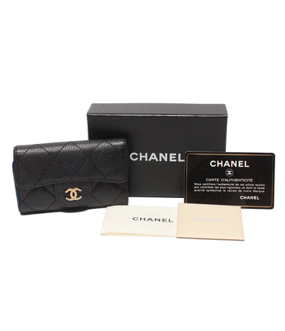 CHANEL ６連キーケース ゴールド金具 マトラッセ キャビアスキン 18番台 レディース シャネル