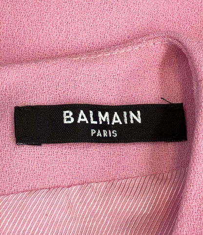 美品 バルマン 半袖ワンピース ゴールドボタン レディース SIZE 42 (L) BALMAIN