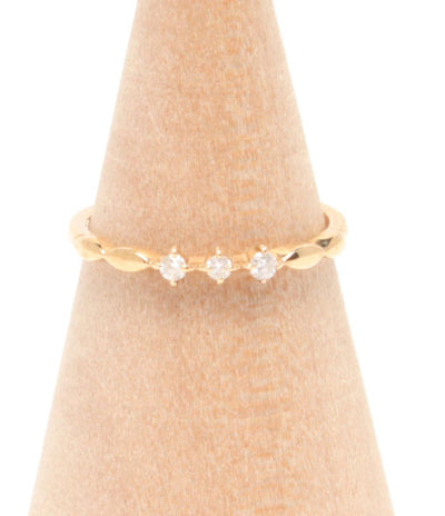 美品 エテ ピンキーリング 指輪 K10 ダイヤ 0.04ct レディース SIZE 5号 ete