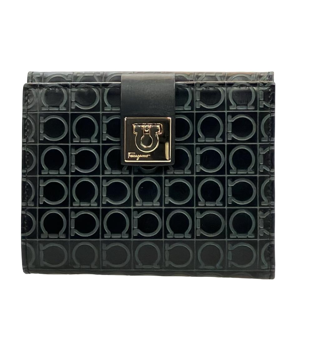 美品 サルバトーレフェラガモ 二つ折り財布 ガンチーニ レディース Salvatore Ferragamo
