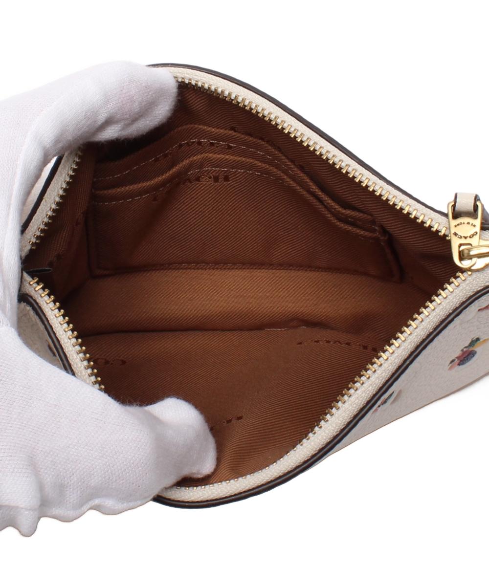 美品 COACH ポーチ スモール リストレット ウィズ フローラル プリント