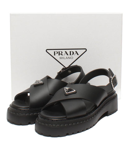 美品 PRADA モノリス ラバー サンダル 厚底 1X382N 3LKK レディース SIZE 37 23.5(cm) プラダ