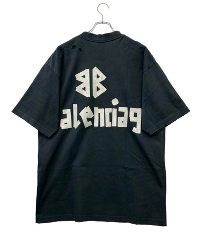 BALENCIAGA 半袖Tシャツ Tape Type T-Shirt ダメージ加工 23SS メンズ レディース SIZE S バレンシアガ