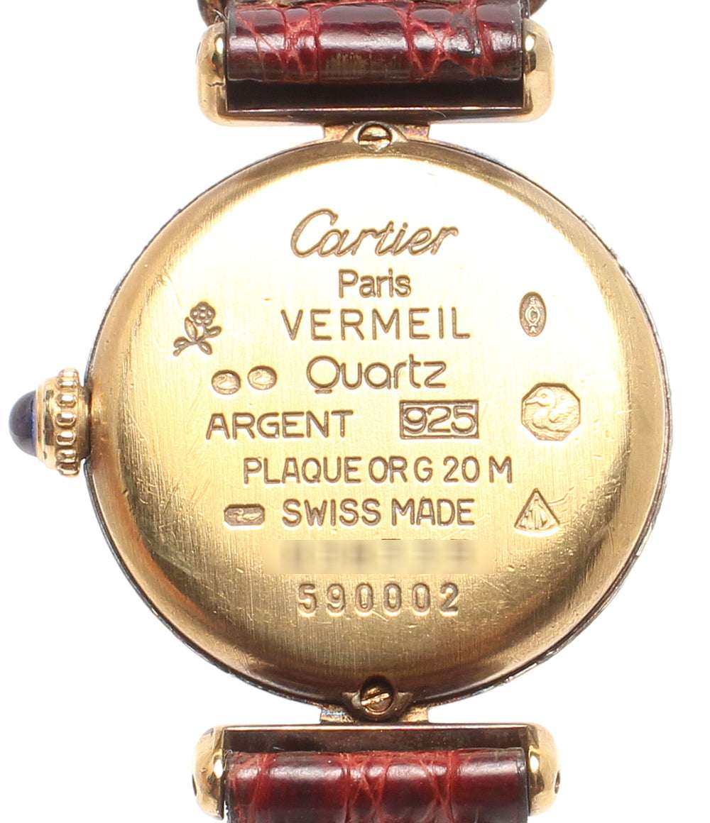 Cartier 腕時計 925 マストコリゼ ヴェルメイユ クオーツ ホワイト W590002 レディース カルティエ
