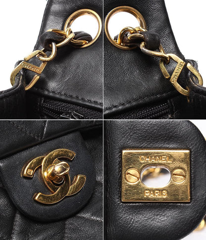 CHANEL チェーンショルダーバッグ ゴールド金具 ラムスキン 4番台 シングルチェーン シングルフラップ ミニマトラッセ レディース シャネル