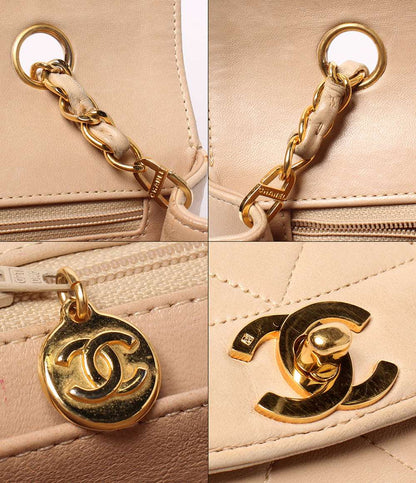 CHANEL チェーンショルダーバッグ 肩掛け 斜め掛け シングルチェーン シングルフラップ ゴールド金具 4番台 マトラッセ レディース シャネル