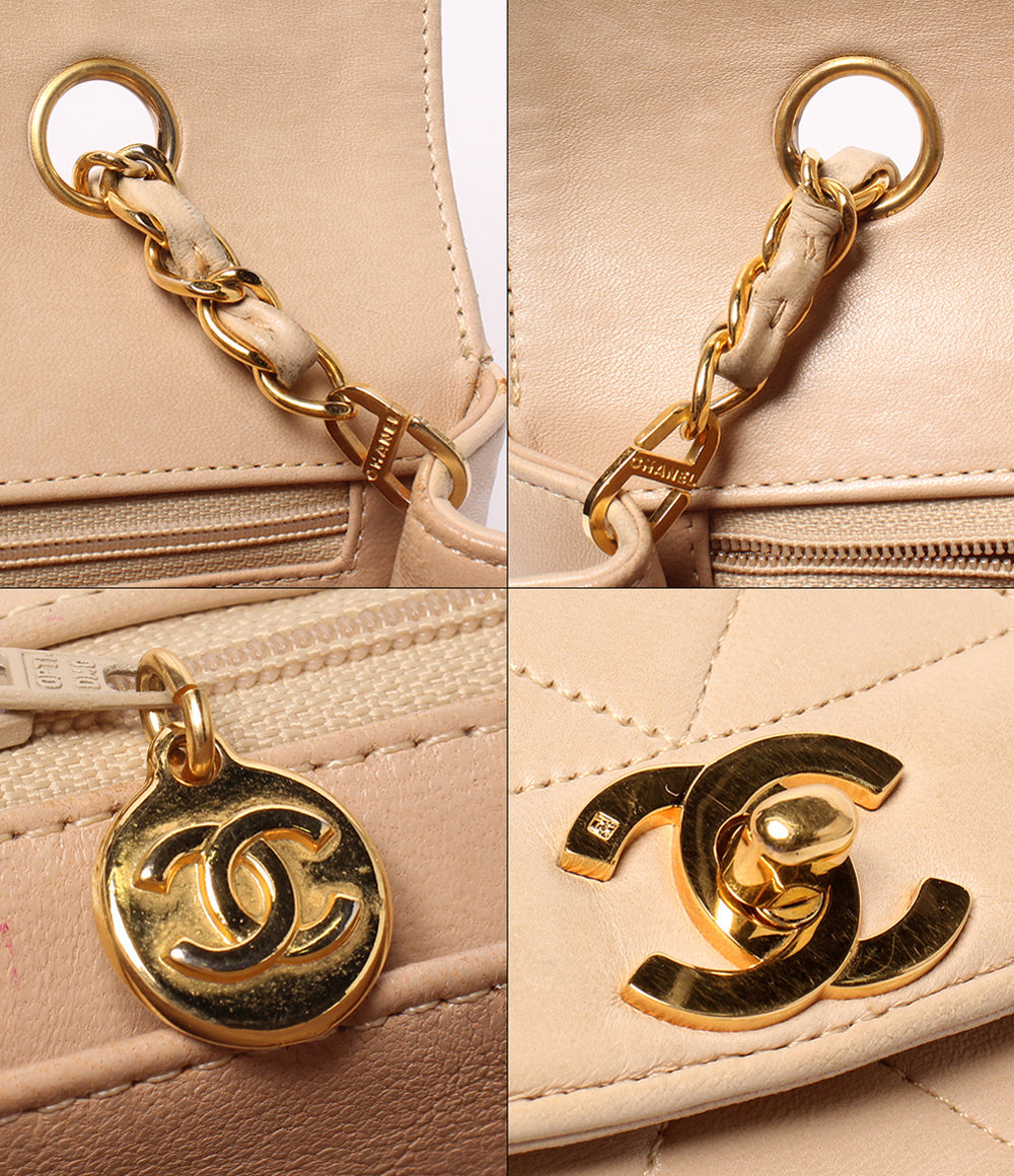 CHANEL チェーンショルダーバッグ 肩掛け 斜め掛け シングルチェーン シングルフラップ ゴールド金具 4番台 マトラッセ レディース シャネル
