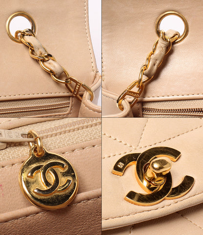 CHANEL チェーンショルダーバッグ 肩掛け 斜め掛け シングルチェーン シングルフラップ ゴールド金具 4番台 マトラッセ レディース シャネル
