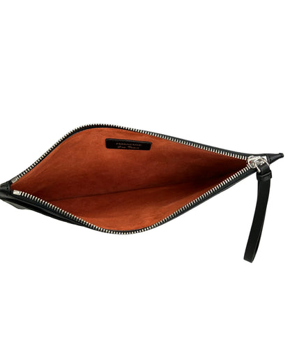 美品 Salvatore Ferragamo クラッチバッグ レザー ガンチーニ メンズ サルヴァトーレフェラガモ