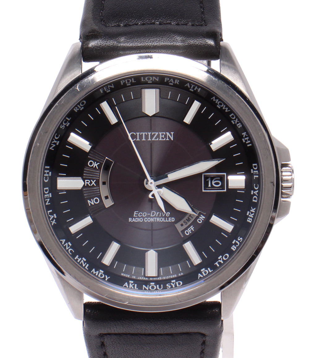 CITIZEN 腕時計 ソーラー電波 ブラック H145-S073545 メンズ シチズン