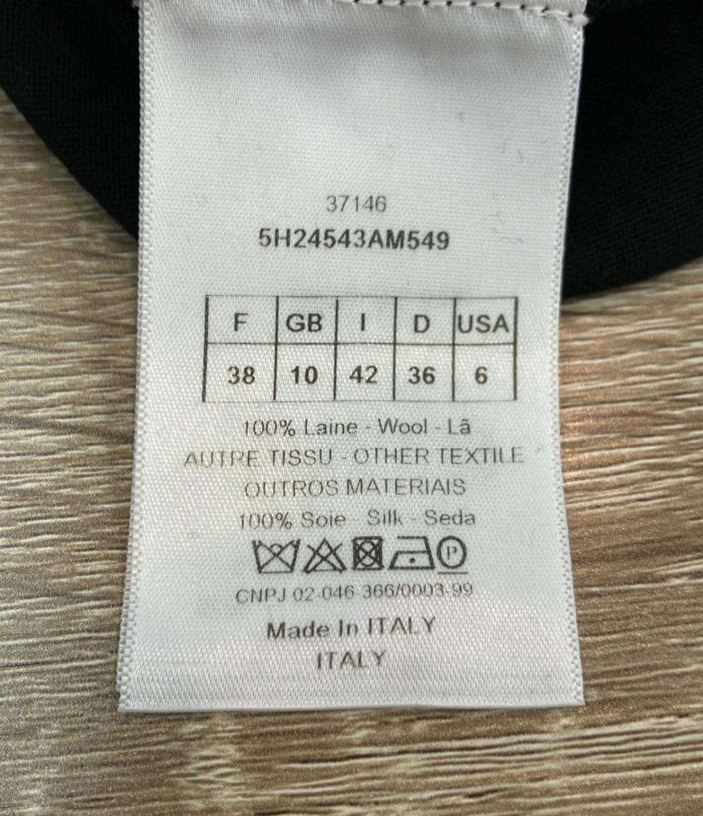 Christian Dior 長袖ニット モックネック スリットニット CDボタン ブラック 5H24543AM549 レディース SIZE 42 (M) クリスチャンディオール