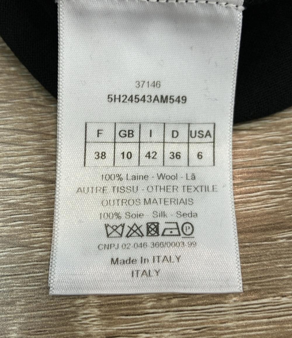 Christian Dior 長袖ニット モックネック スリットニット CDボタン ブラック 5H24543AM549 レディース SIZE 42 (M) クリスチャンディオール