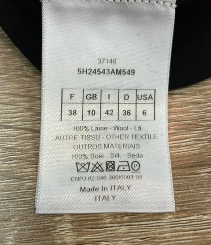 Christian Dior 長袖ニット モックネック スリットニット CDボタン ブラック 5H24543AM549 レディース SIZE 42 (M) クリスチャンディオール