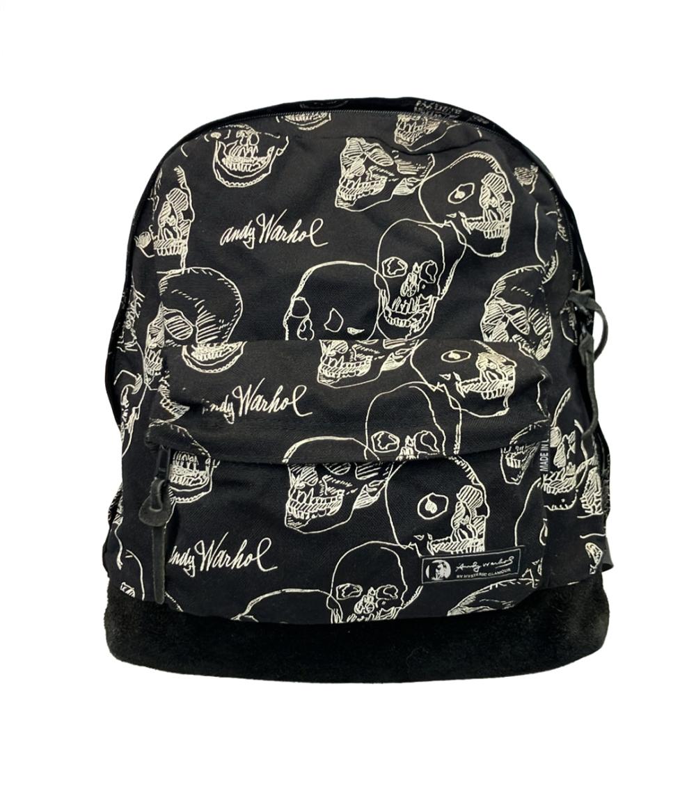ANDY WARHOL BY HYSTERIC GLAMOUR リュック デイパック スカル柄 ドクロ柄 メンズ レディース アンディウォーホル バイ ヒステリックグラマー