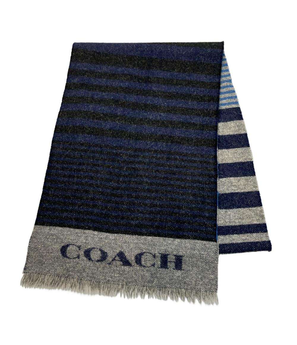 美品 COACH マフラー ボーダー柄 メンズ レディース コーチ