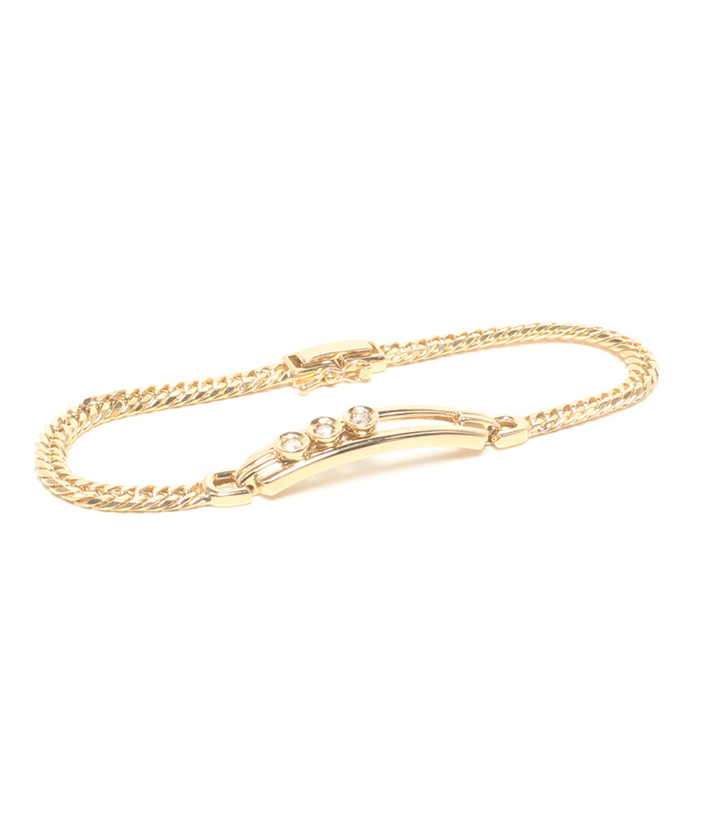 美品 ブレスレット K18 ダイヤ 0.11ct レディース