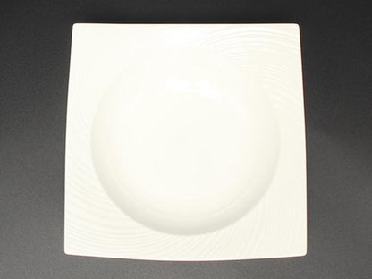美品 ウエッジウッド スクエアボウル パスタプレート 皿 24cm エスリアル ETHEREAL WEDGWOOD