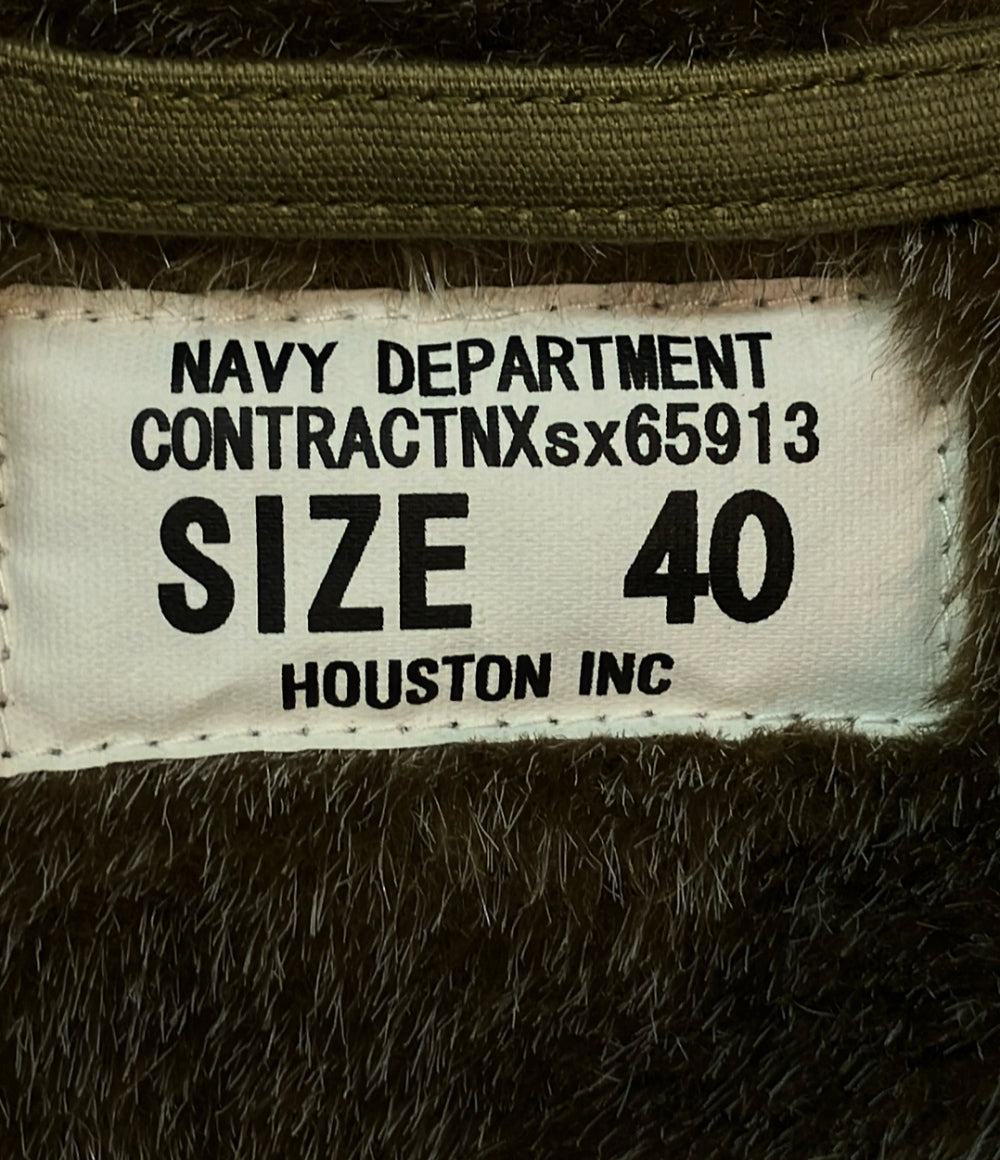 HOUSTON デッキジャケット N-1  コート 裏ボア40 カラータン フロントボタン ジップアップ フード 50742 メンズ SIZE 40 (L) ヒューストン