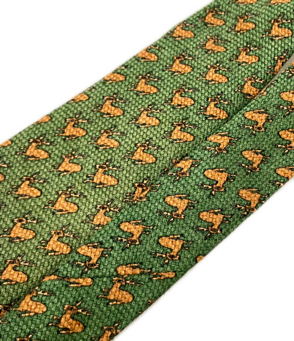 HERMES ネクタイ トナカイ シルク100% メンズ エルメス