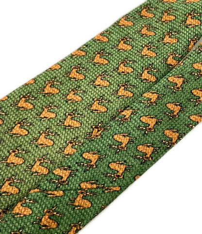 HERMES ネクタイ トナカイ シルク100% メンズ エルメス
